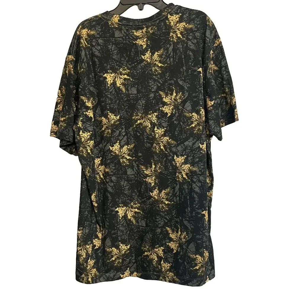 True Religion Jeans T-Shirt Logo Graphic‎ Leaf Print Camo Mens XXL New